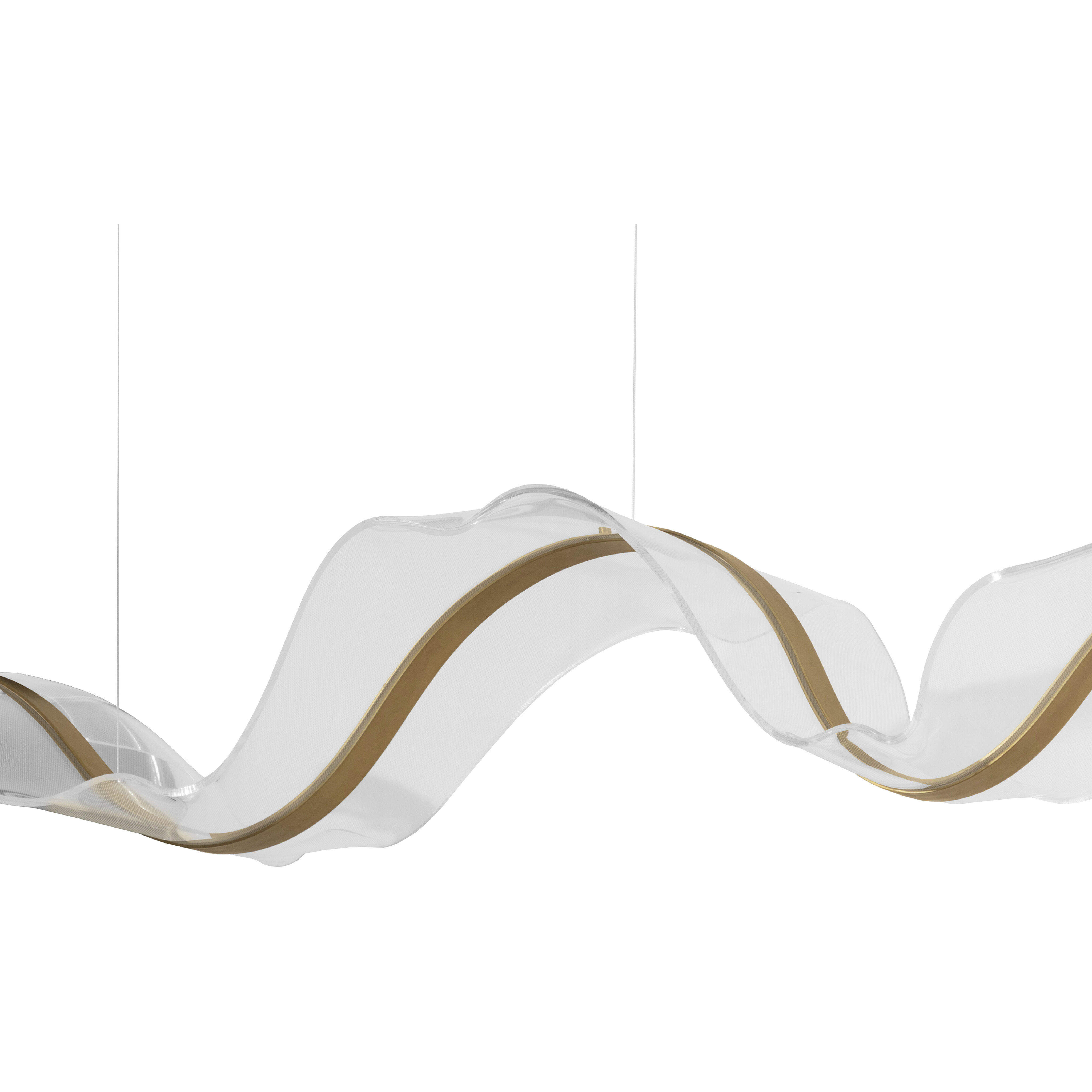 Alun LED 62 inch Brushed Gold with Clear Chandelier Ceiling Light